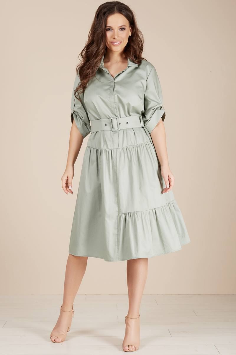 Платье Teffi Style L-1487 оливковый