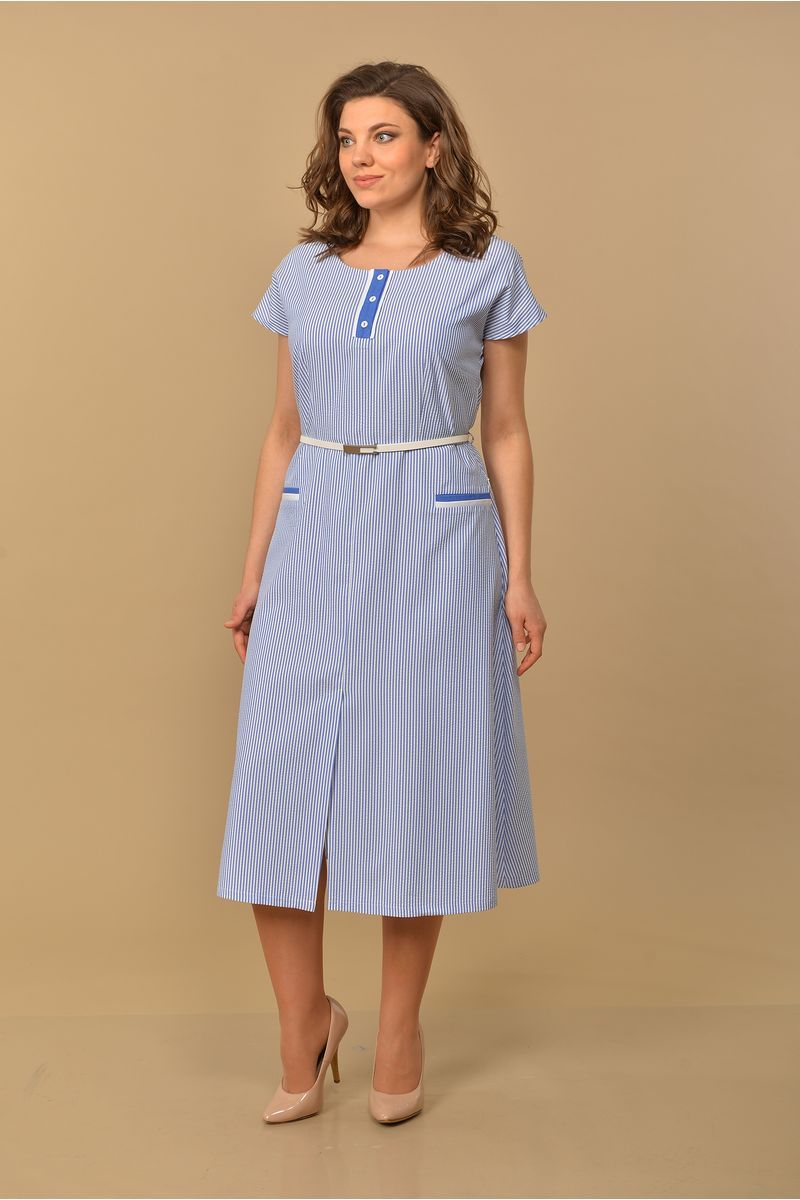 Платье Lady Style Classic 1132/1 синий-белый