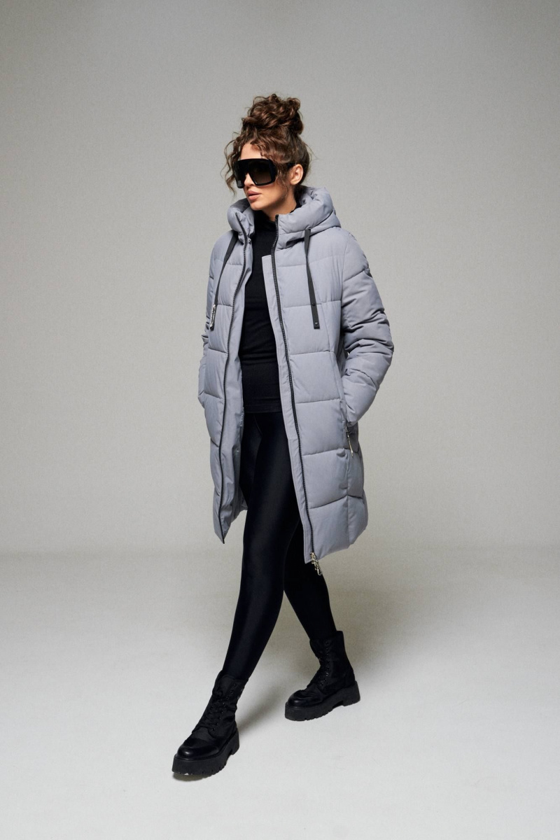 Женское пальто Beautiful&Free 6111 серый
