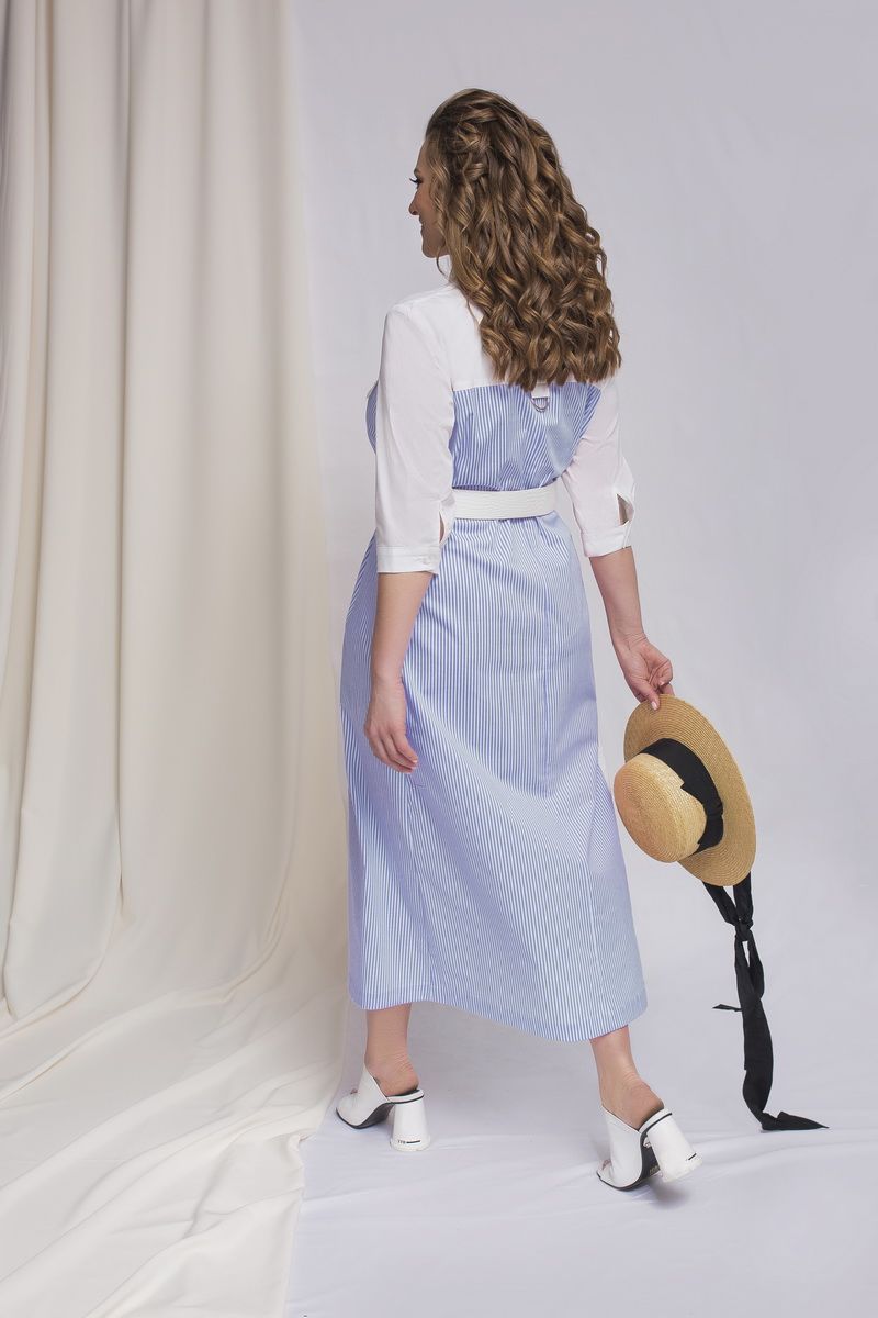 Платье ELLETTO 1768 бело-голубой