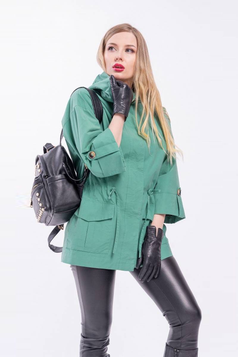 Женская куртка Arisha 8078 бутылочно-зеленый
