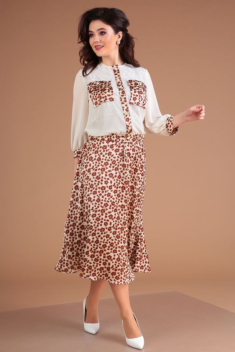 Платье Мода Юрс 2553 молочный_леопард