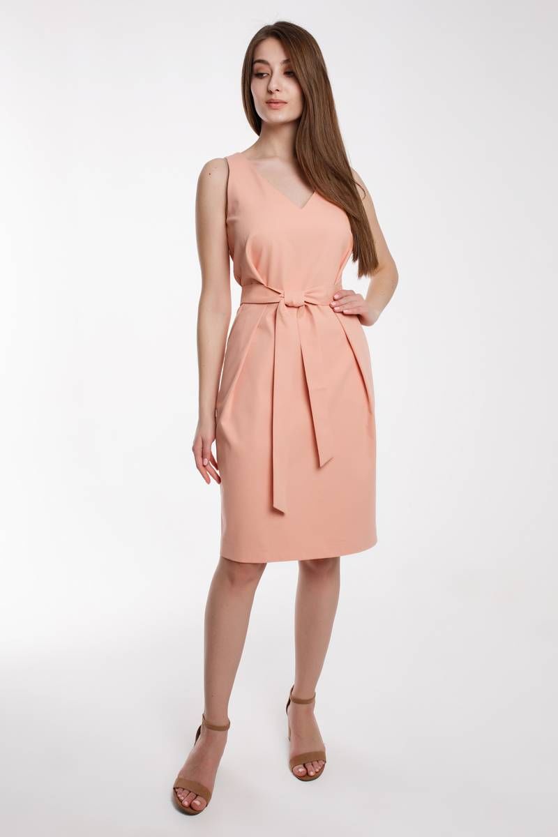 Платье с поясом Madech 205356 персиковый