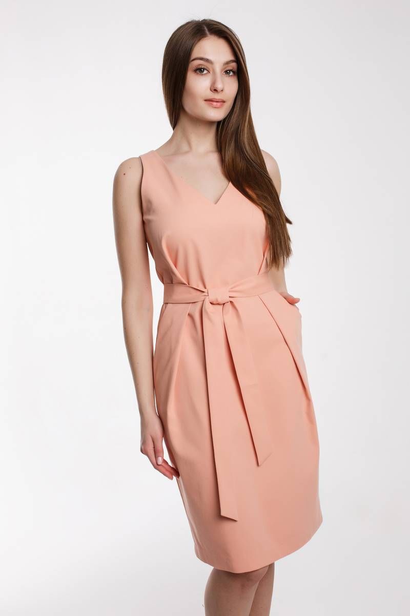 Платье с поясом Madech 205356 персиковый