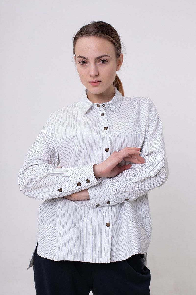 Рубашки Individual design 1838 серо-белый