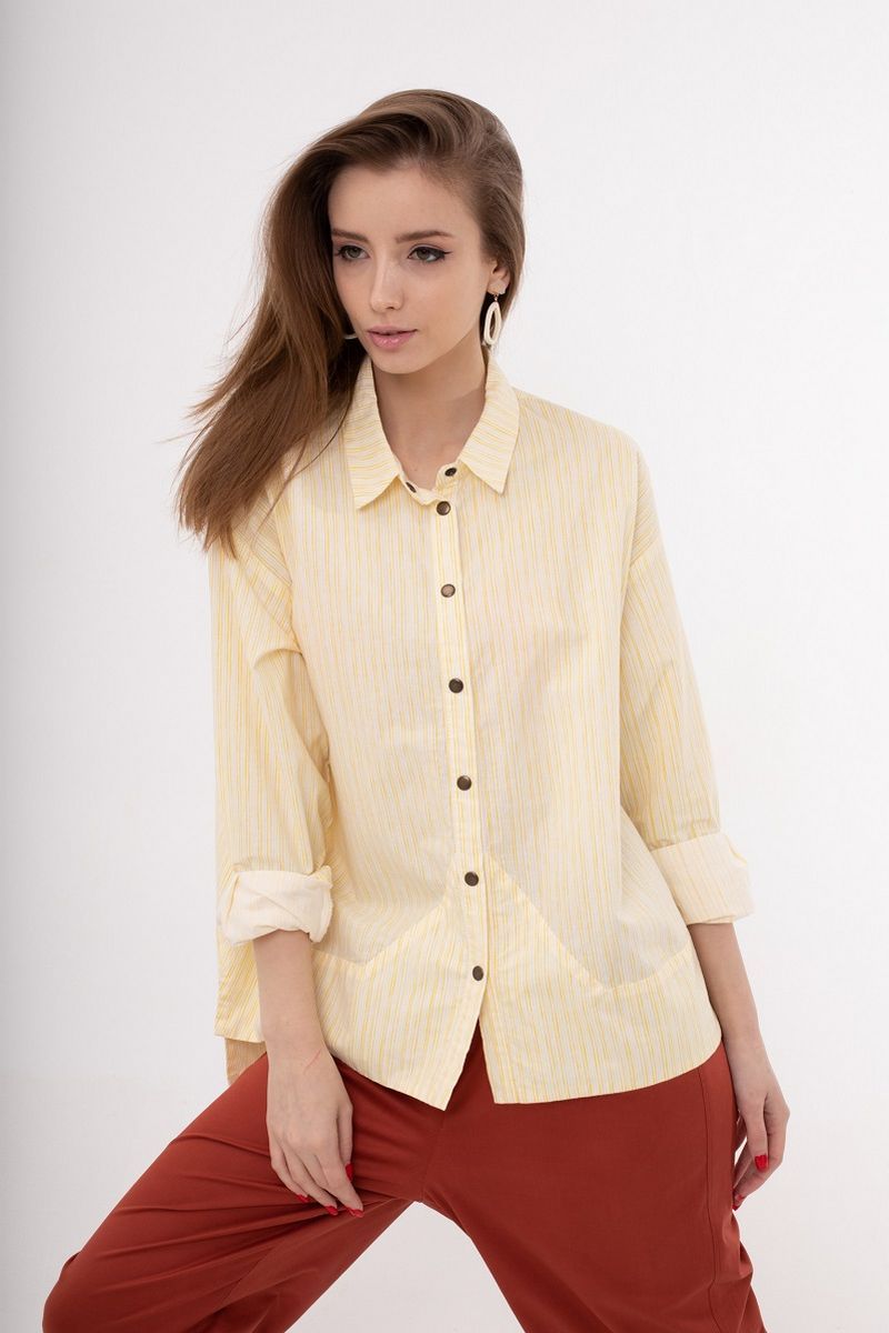 Рубашки Individual design 1838 желто-белый