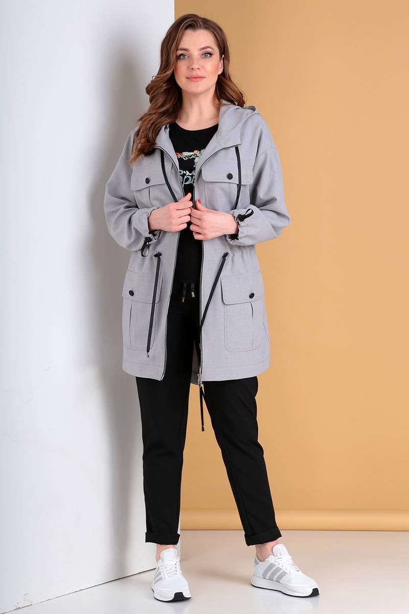 Женский комплект с верхней одеждой Liona Style 743 серый/черный