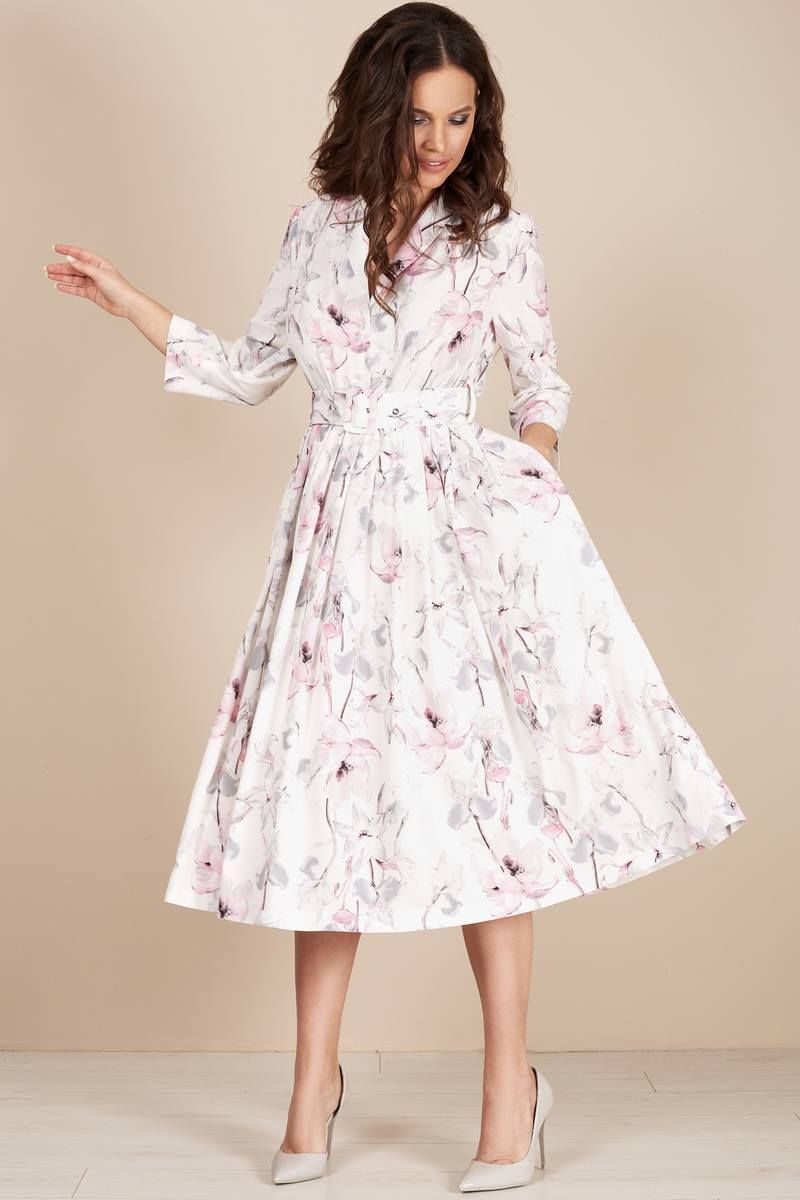 Платье Teffi Style L-1425 розовые_лилии