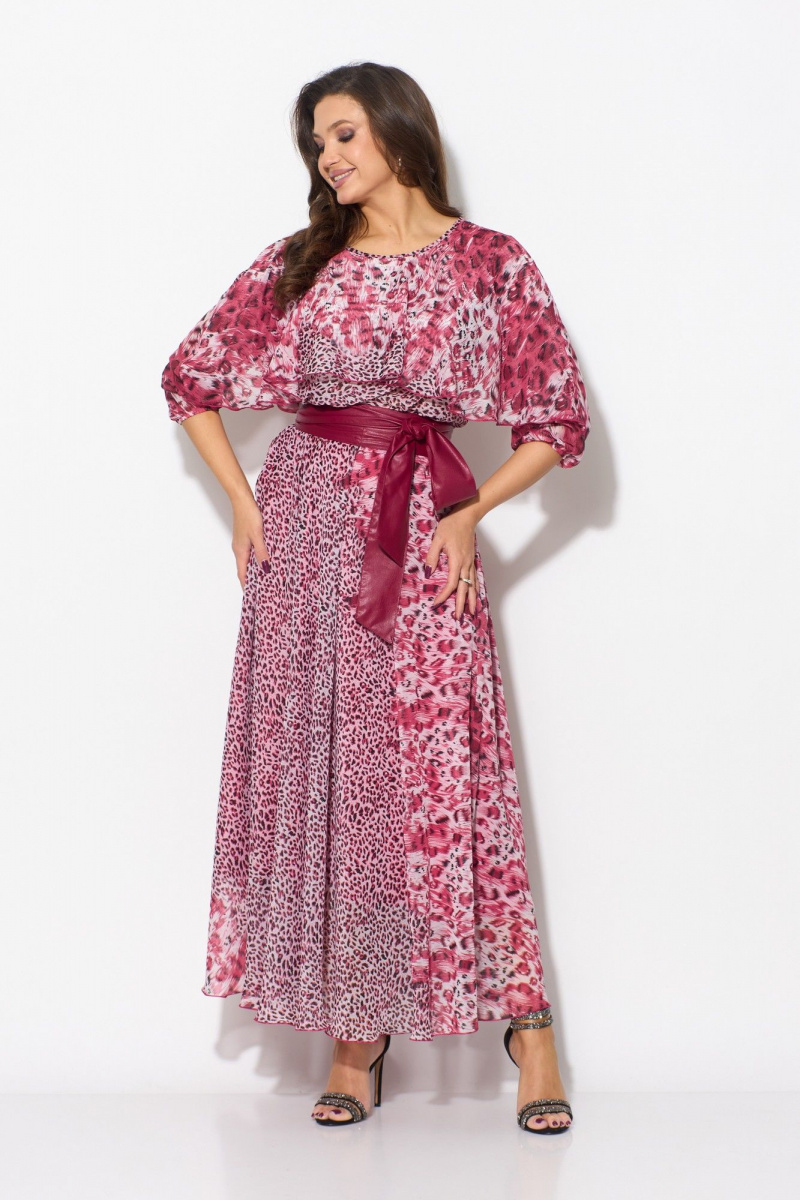 Платья Anastasia 1065 розовый(принт_лоепард)