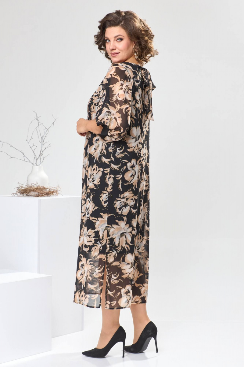 Платья Romanovich Style 1-2442 коричневые_цветы