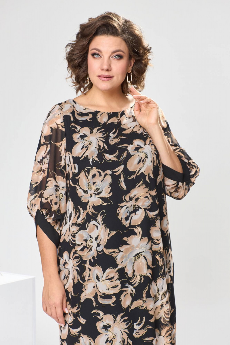 Платья Romanovich Style 1-2442 коричневые_цветы
