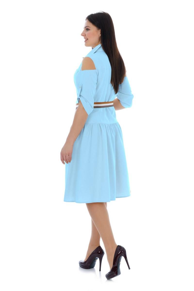 Платье с ремнем Effect-Style 695 голубой
