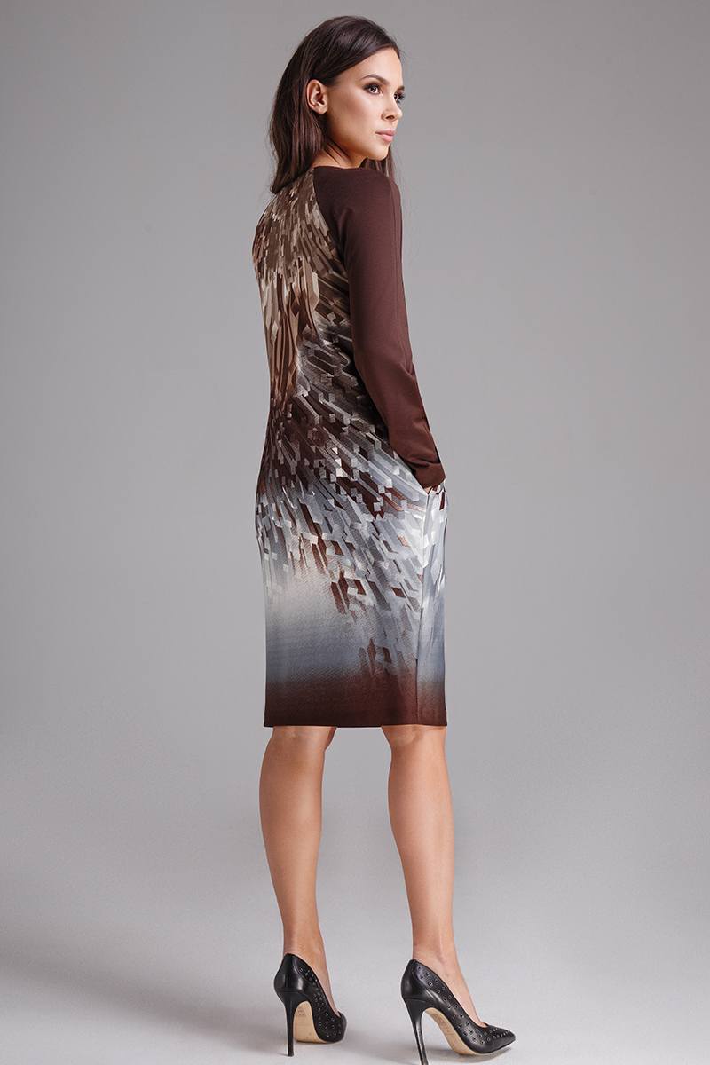 Платье Teffi Style L-1138 молочный_шоколад_кристал
