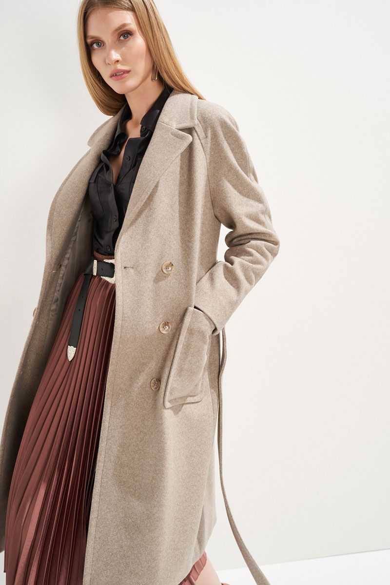 Женское пальто KIARA Collection 60862 бежевый
