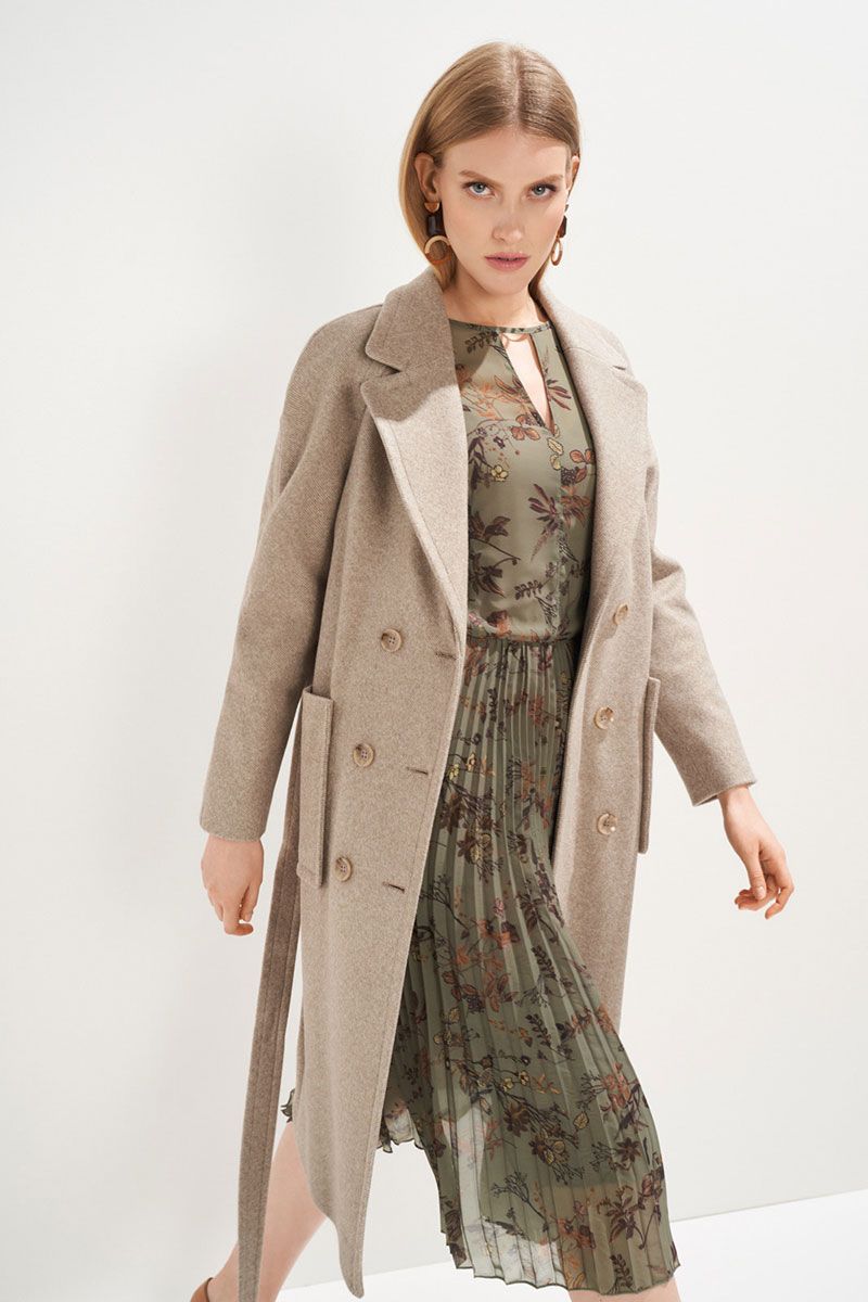 Женское пальто KIARA Collection 60862 бежевый