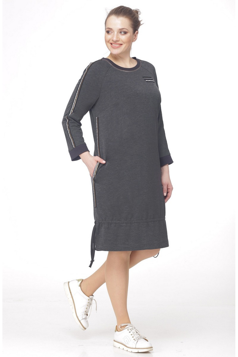Платье LadisLine 906 серо-черный