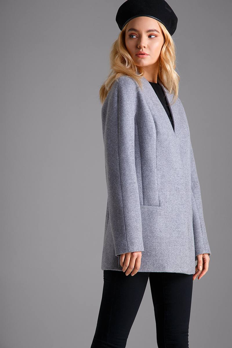 Женское пальто LaVeLa L7098 серый