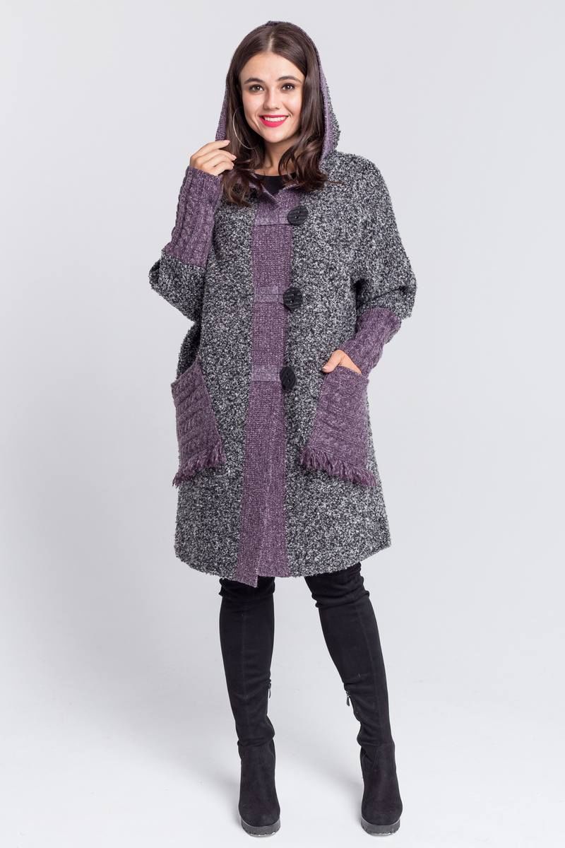 Женское пальто Bonadi М-1211 серый