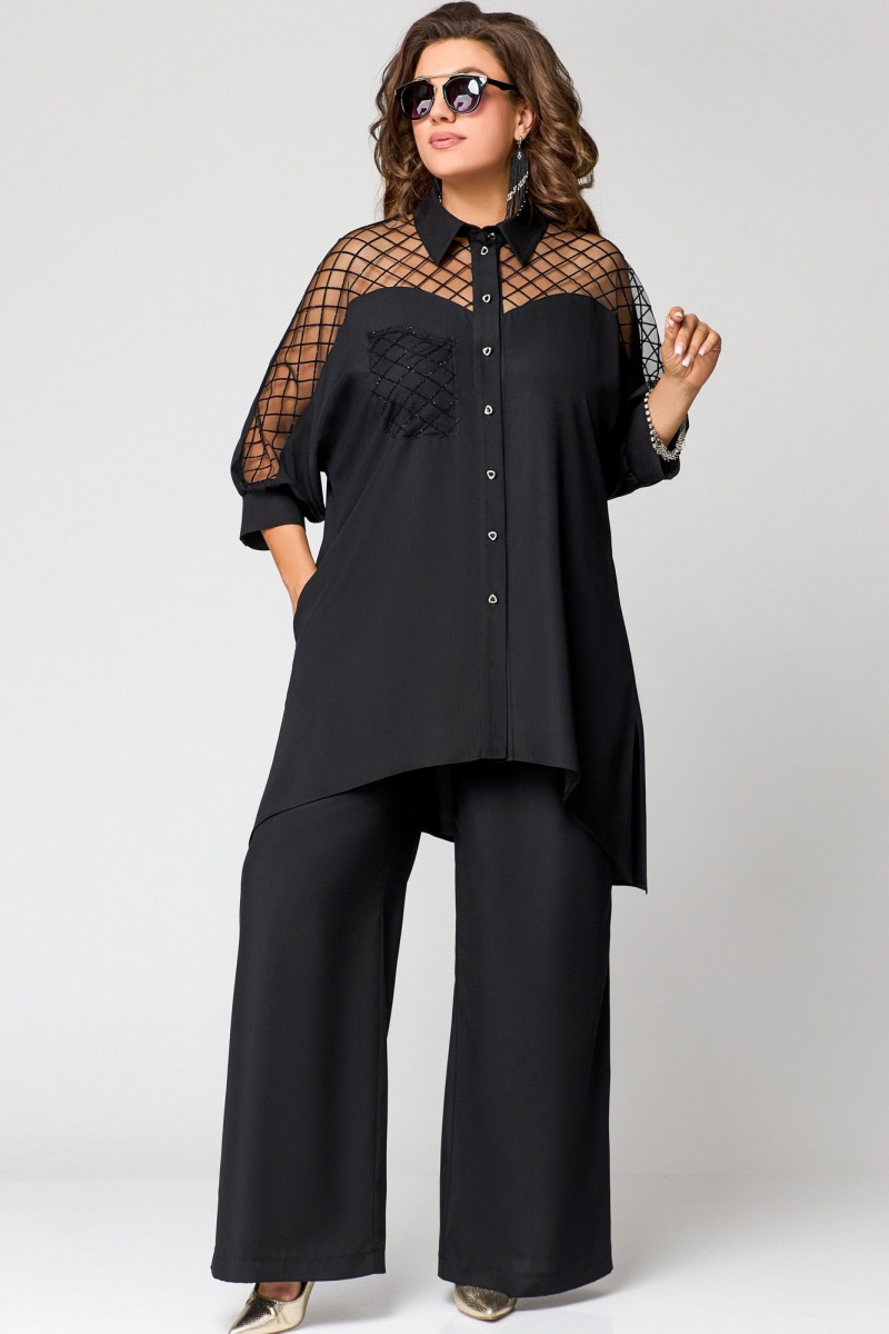 Блузы EVA GRANT 9001-1 черный