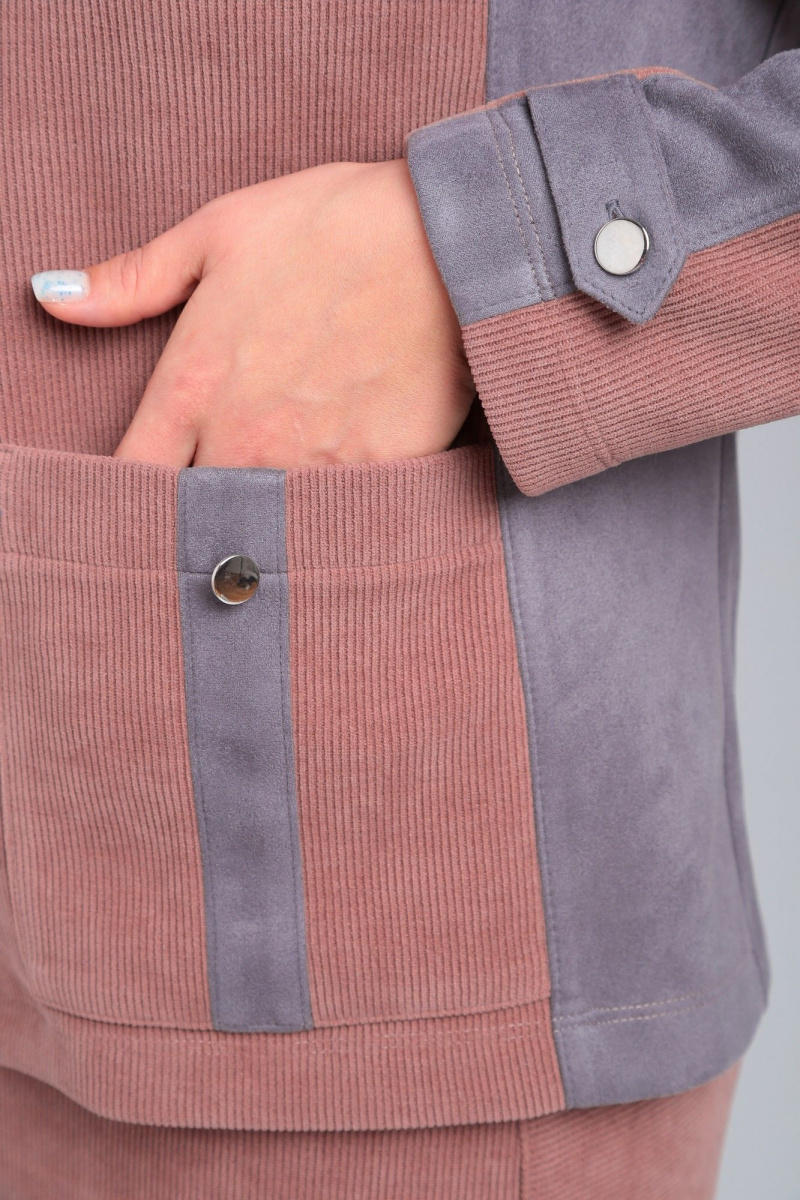 Юбочный костюм Tensi 367 розовый+серый