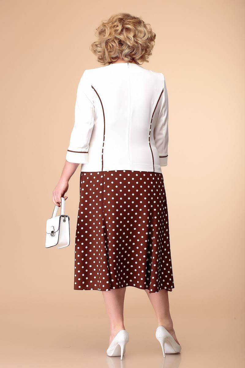 Платье Romanovich Style 1-886 белый/коричневый.