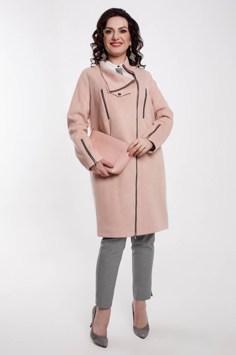 Женское пальто Дорофея 410 розовый