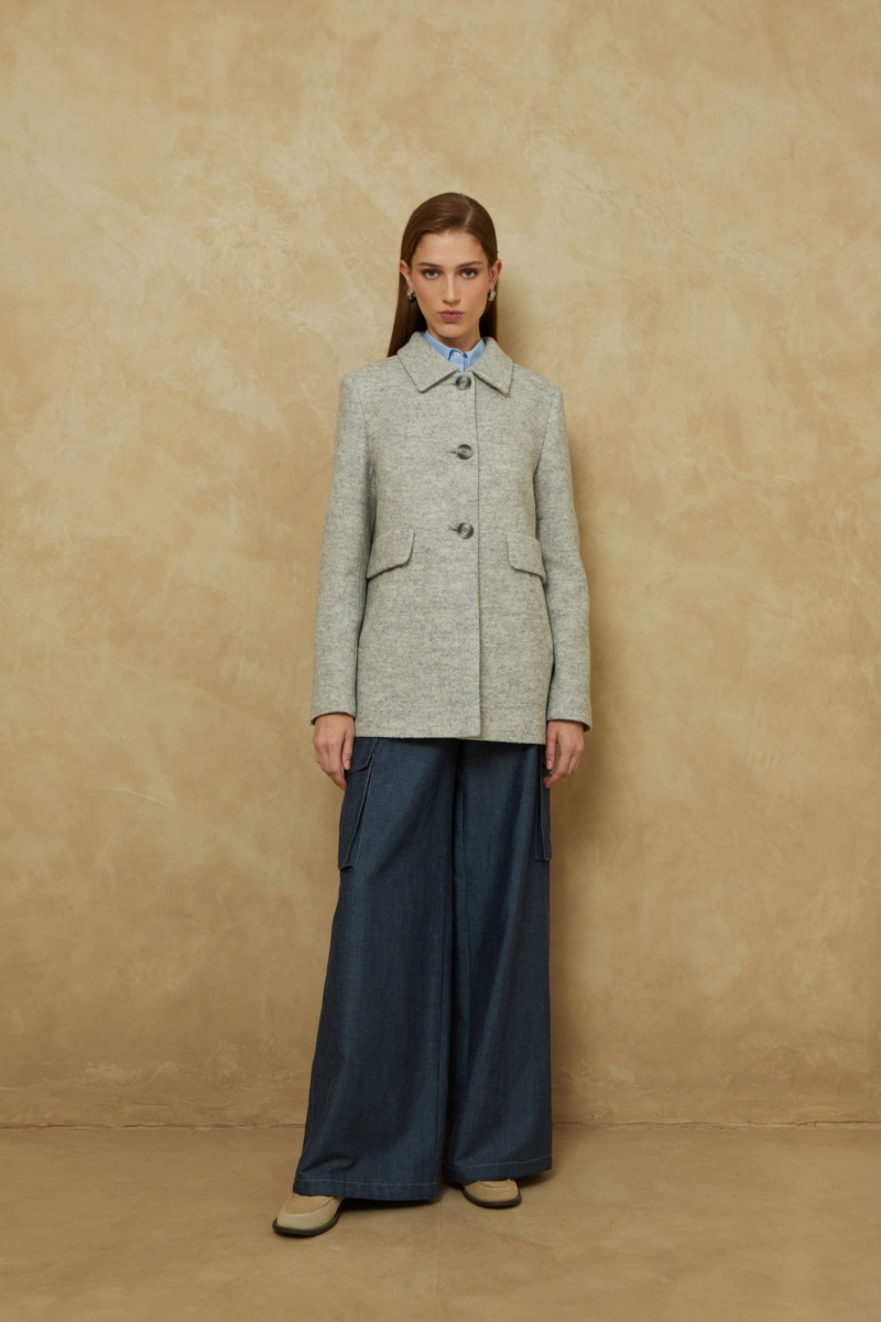 Женское пальто Elema 1-525-164 серый_меланж