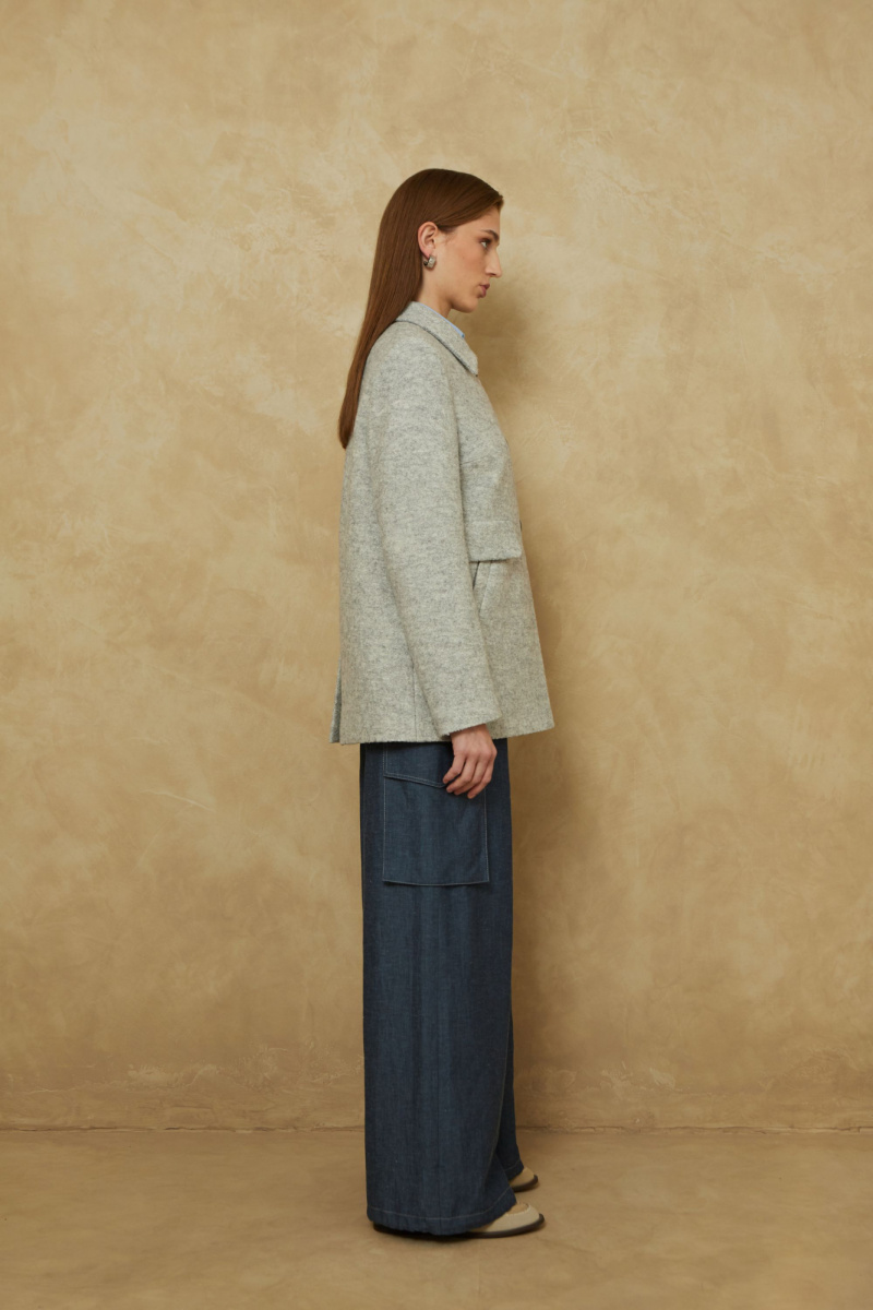Женское пальто Elema 1-525-164 серый_меланж