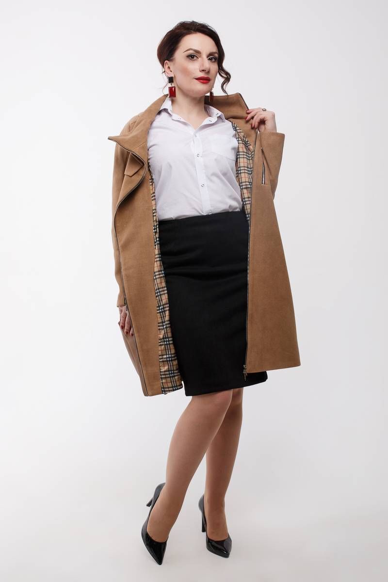 Женское пальто Дорофея 410 темно-бежевый