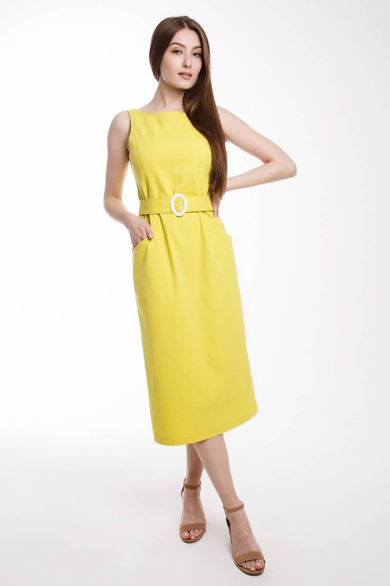 Платье с поясом Madech 205358 лимонный