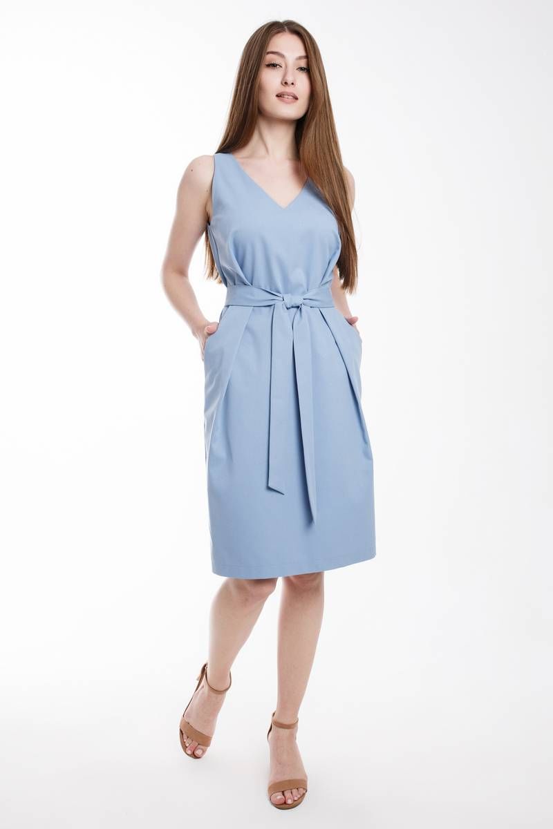 Платье с поясом Madech 205356 голубой