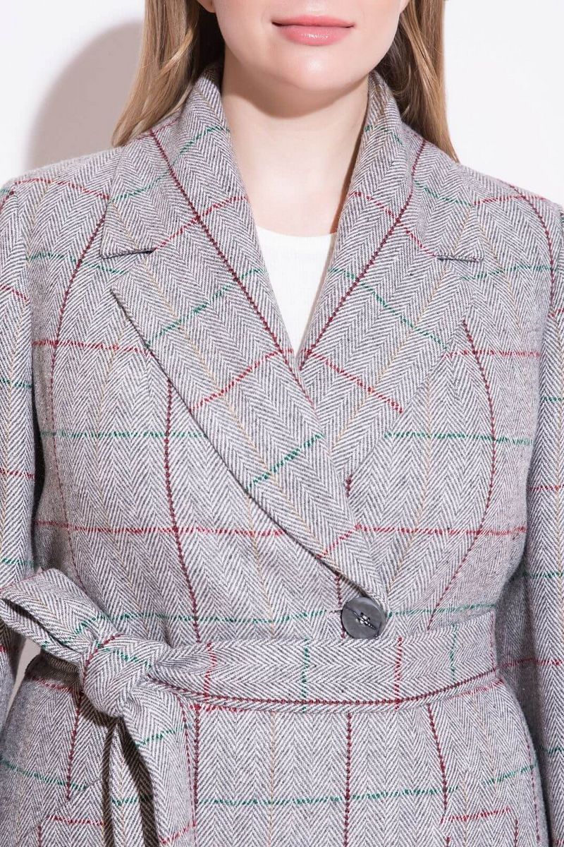 Женское пальто ElectraStyle 4-0028-011 сер-бел