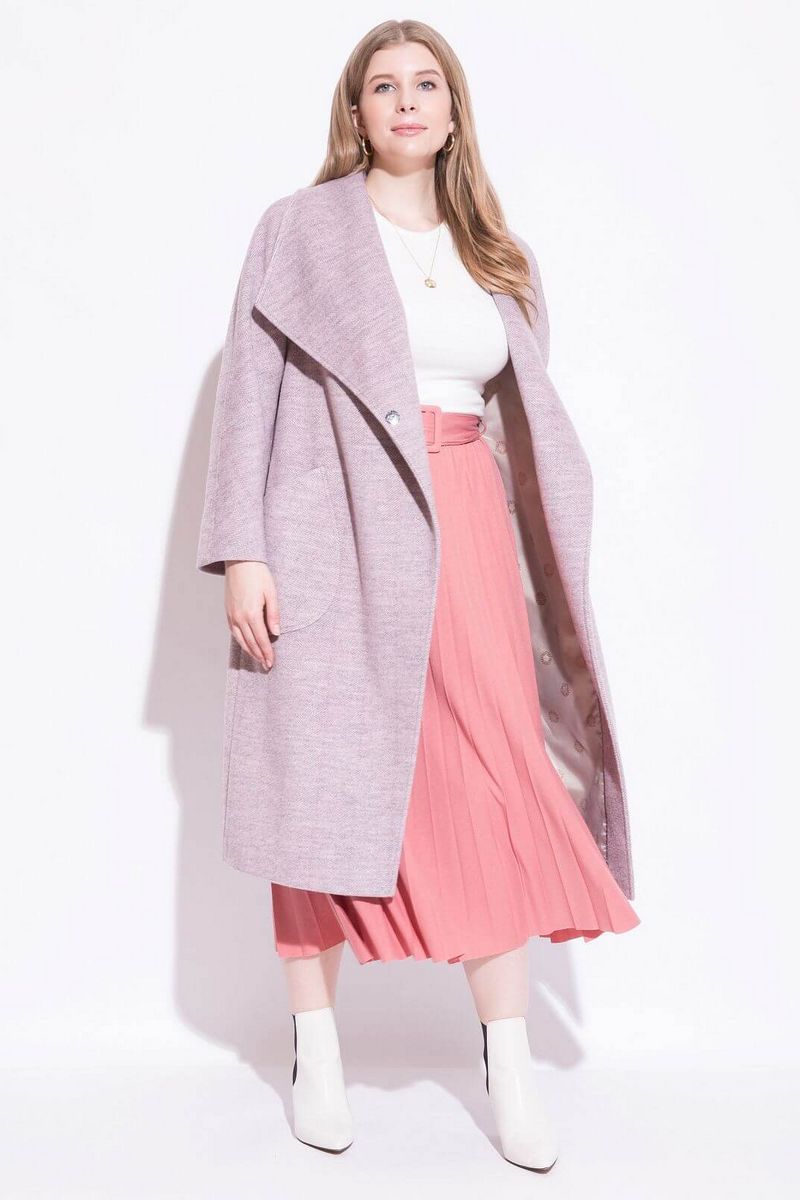 Женское пальто ElectraStyle 4-0043-306 роз-сер