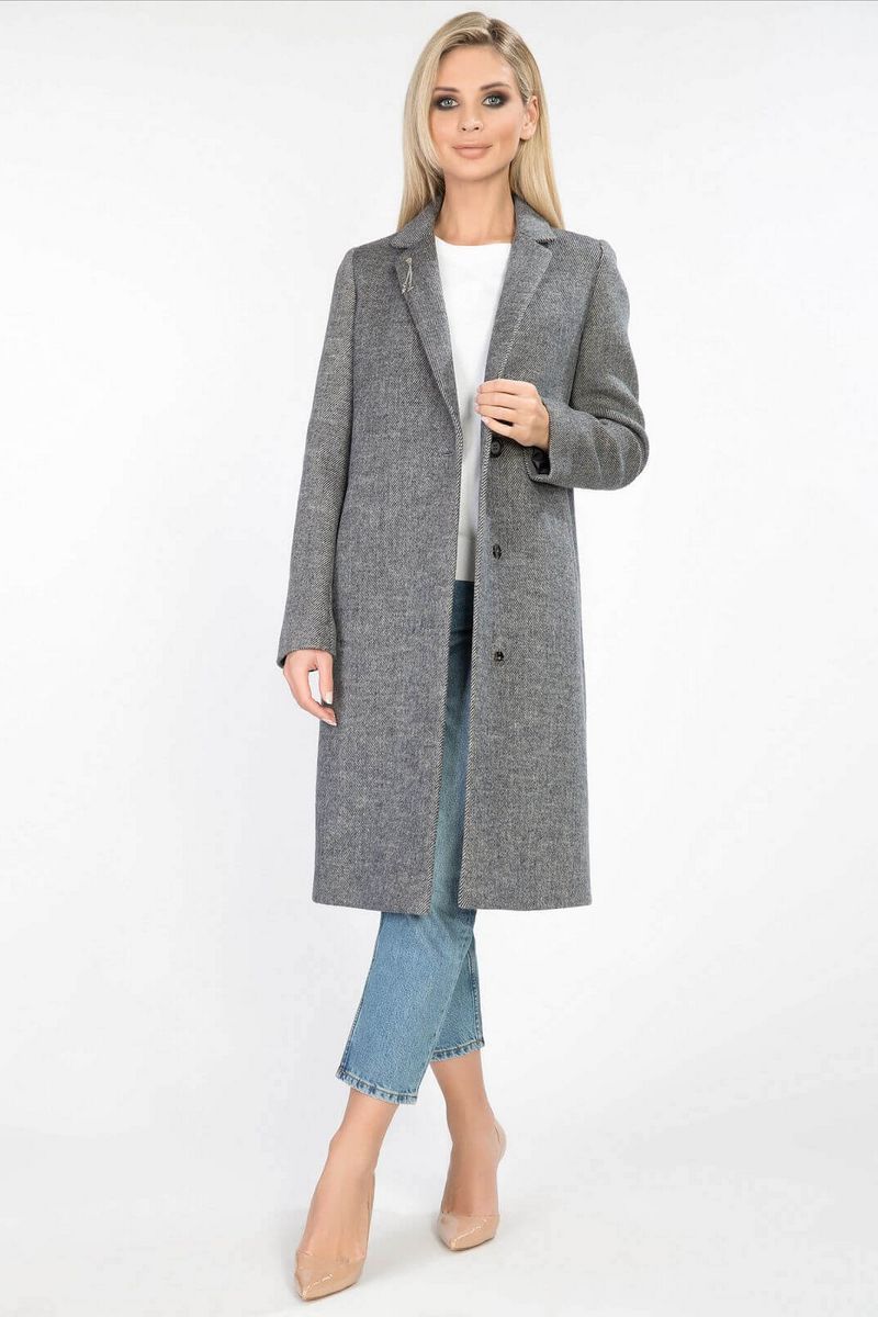 Женское пальто ElectraStyle 4-5642-317 сер-черн