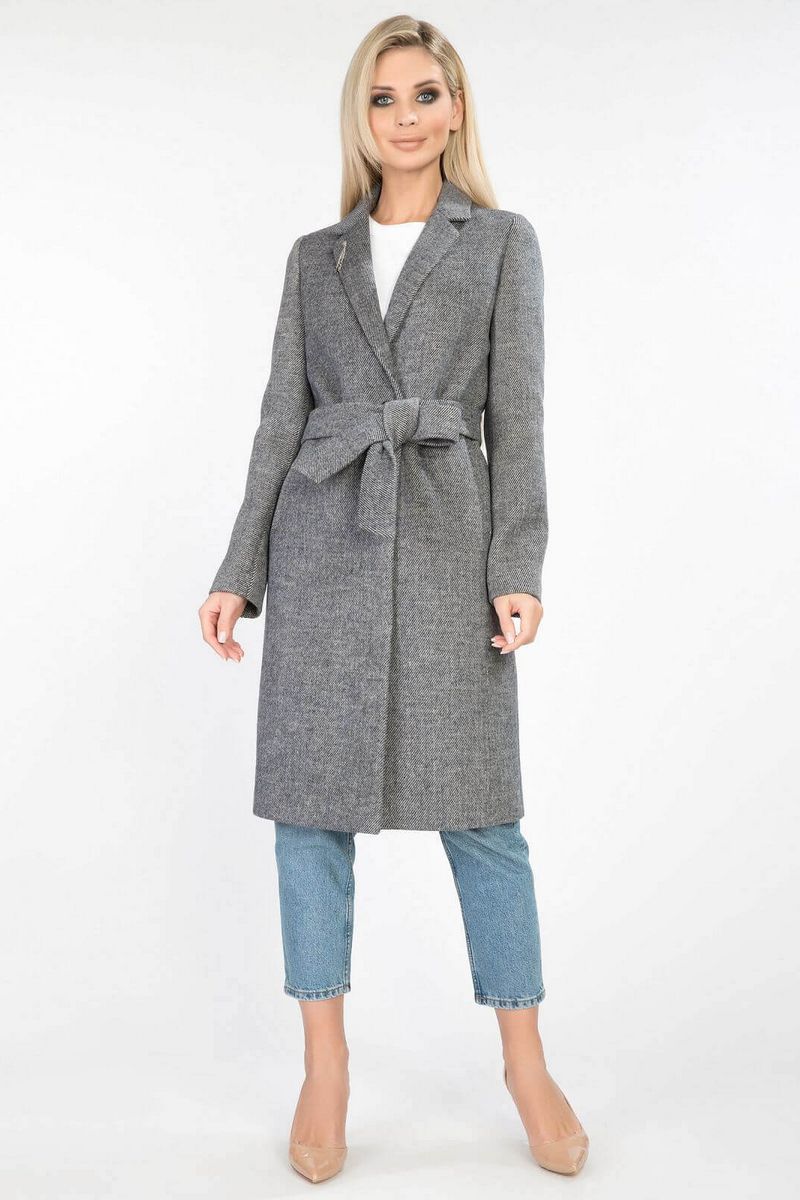 Женское пальто ElectraStyle 4-5642-317 сер-черн