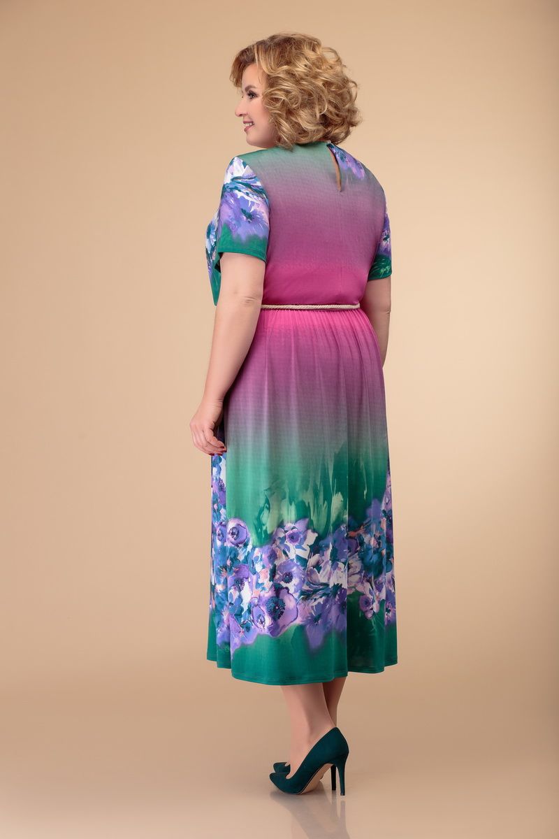 Платье Svetlana-Style 1411 розовый+цветы