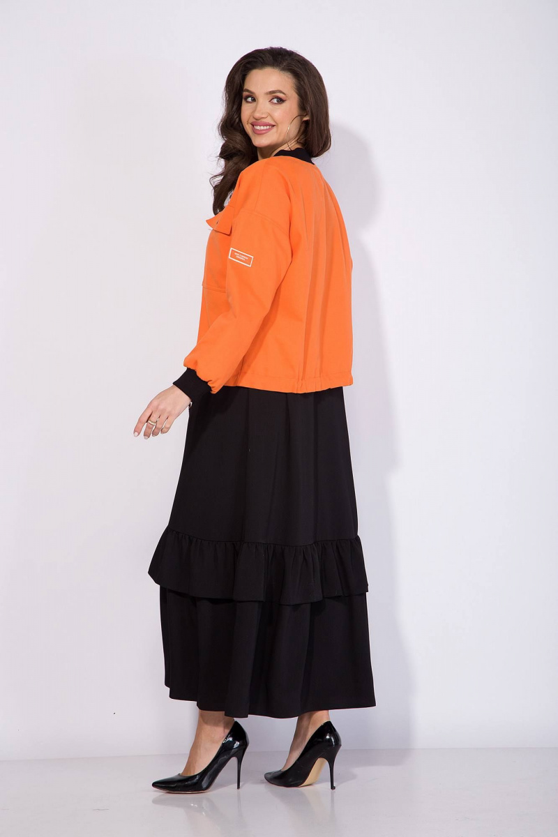 Женский комплект с верхней одеждой INPOINT. 151к черн+апельсин