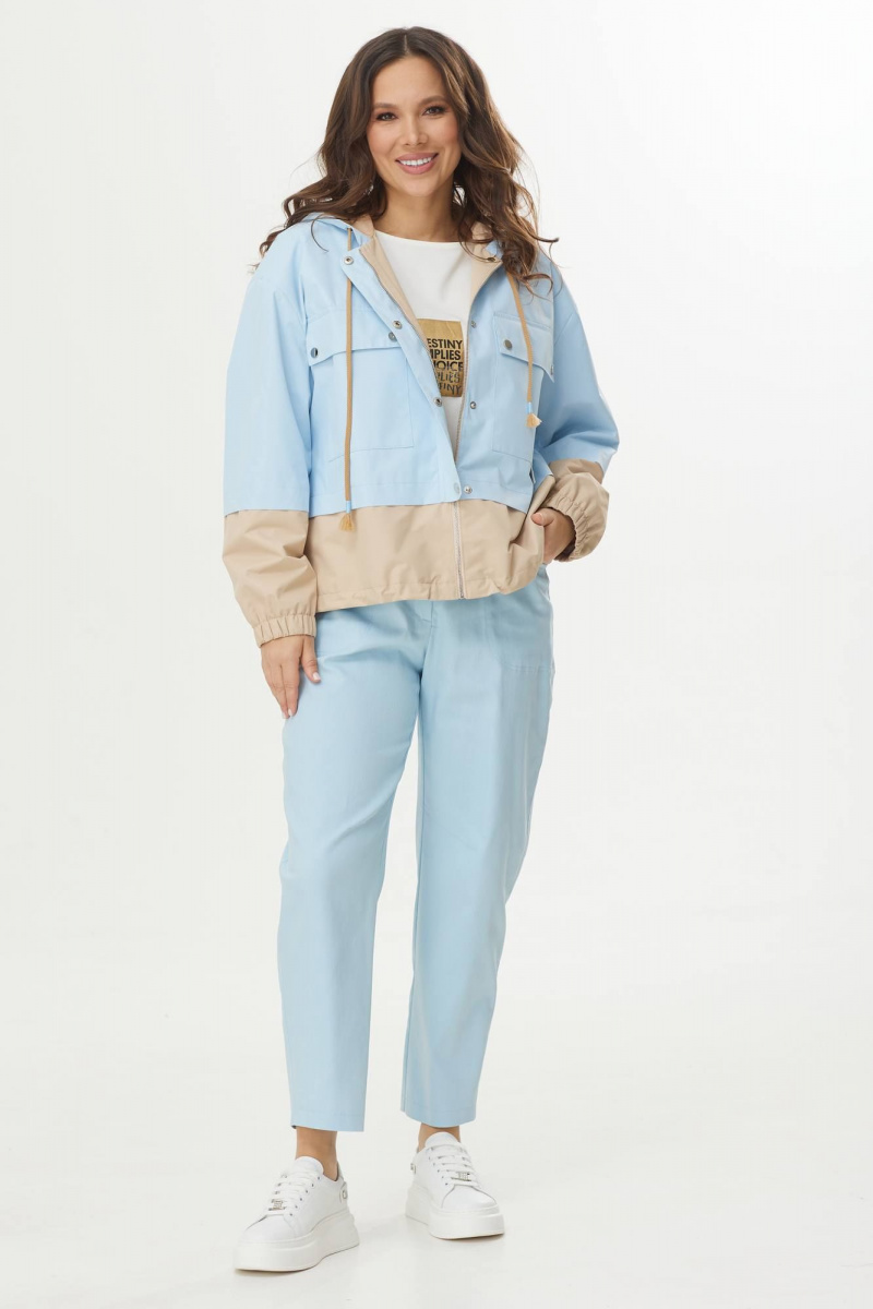Женский комплект с курткой Магия моды 2390 голубой+беж