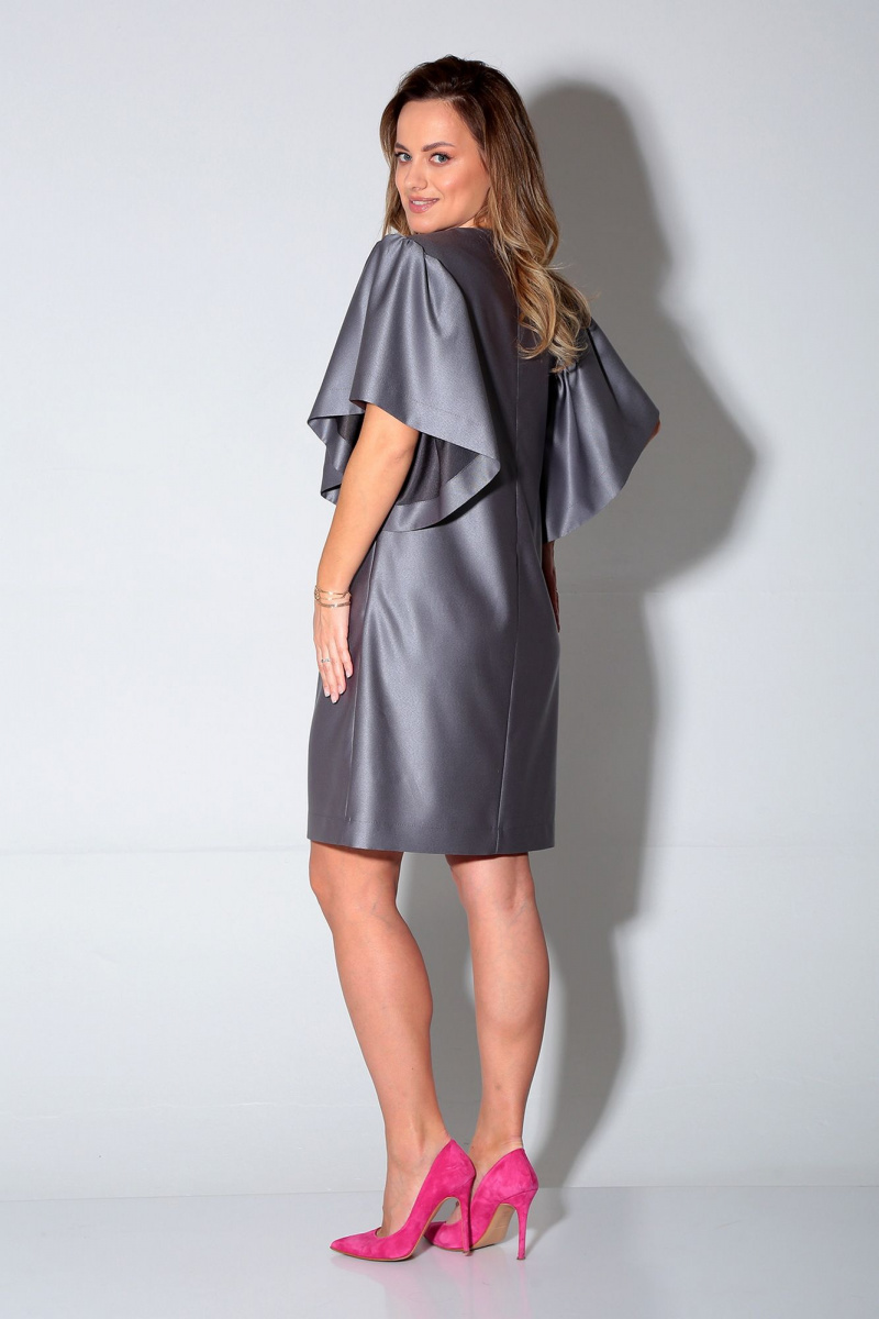 Платья Liona Style 870 серый-металлик