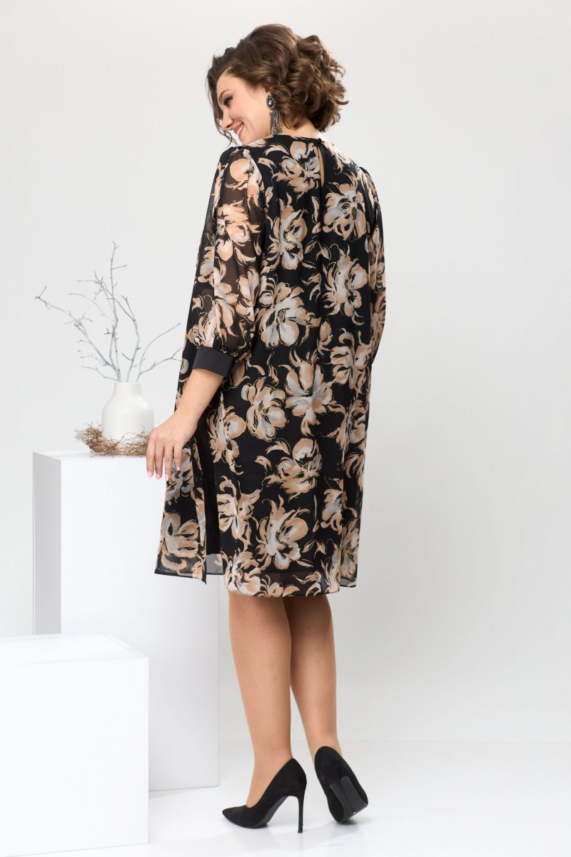 Платье Romanovich Style 1-2628 коричневые_цветы