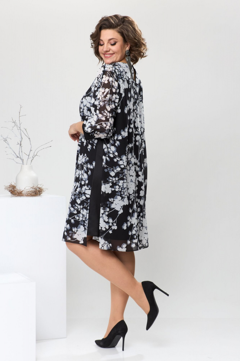 Платье Romanovich Style 1-2628 чёрный_белый