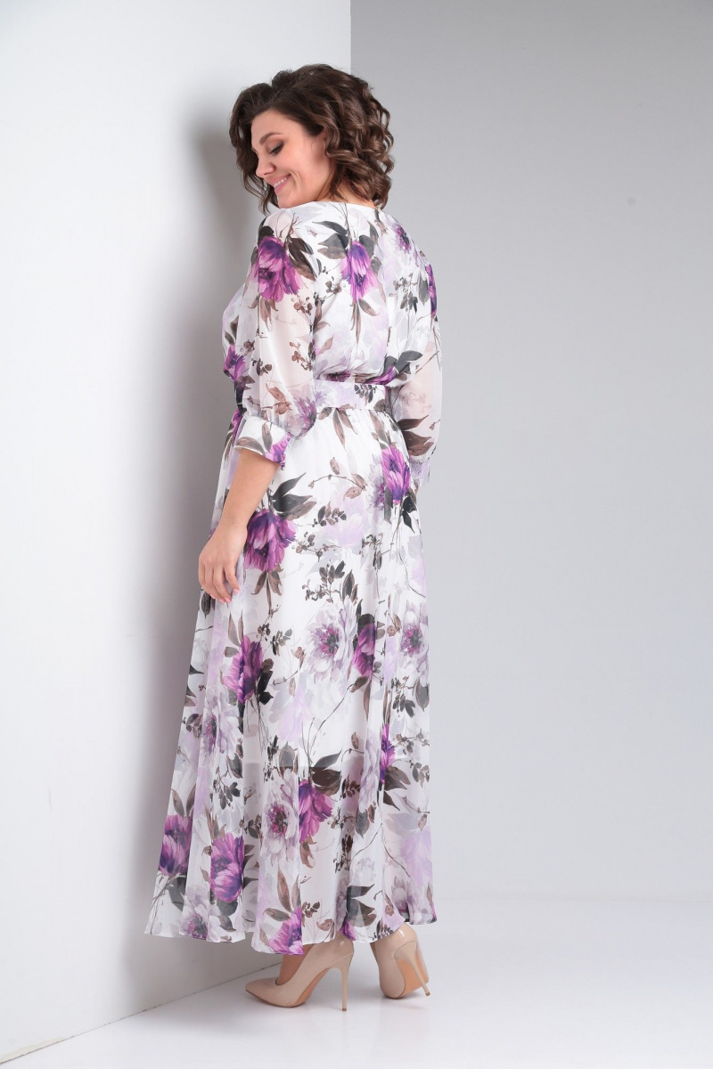 Платья Pocherk 1-026 бело-фиолетовый