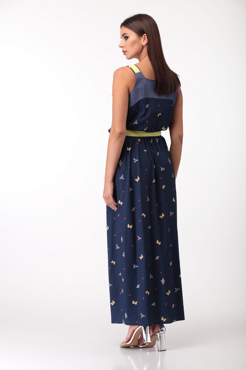 Платье ANASTASIA MAK 710 синий+бабочки
