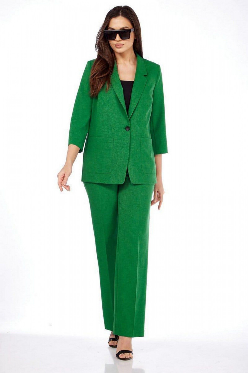 Брючный костюм Милора-стиль 1208 зелёный