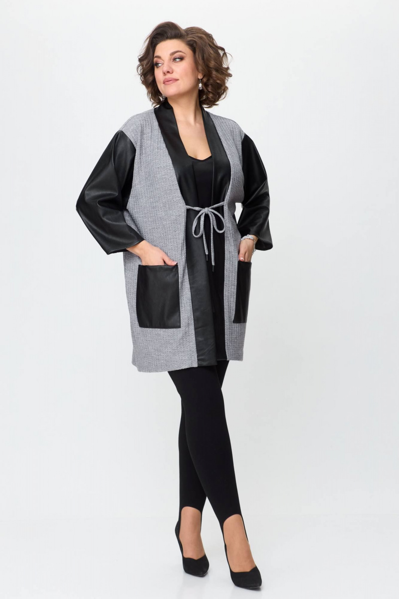 Кардиганы Avenue Fashion 0325 серый+черный