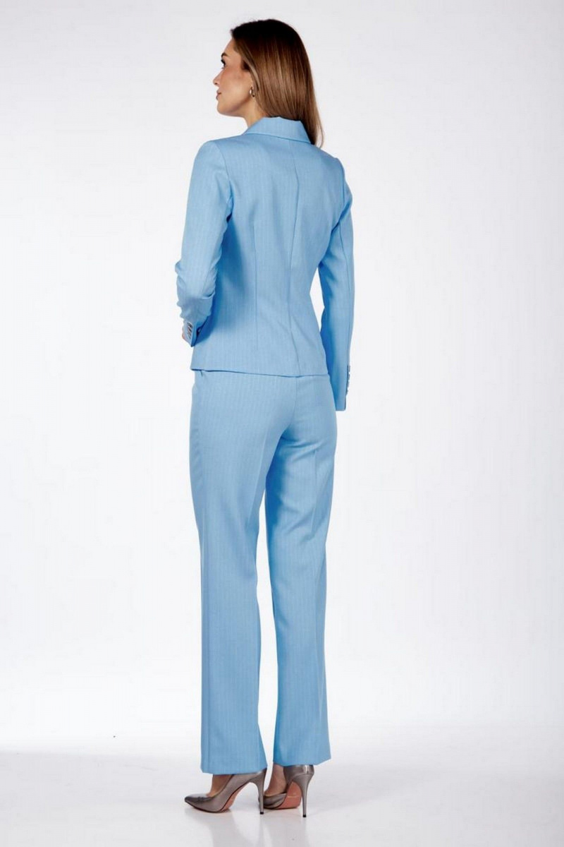 Брючный костюм Милора-стиль 1177 голубой.полоска