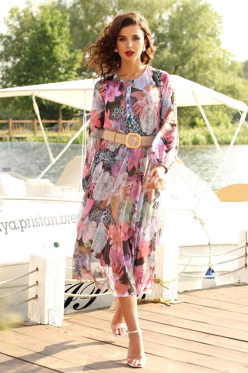 Платье Мода Юрс 2550  розовые_цветы