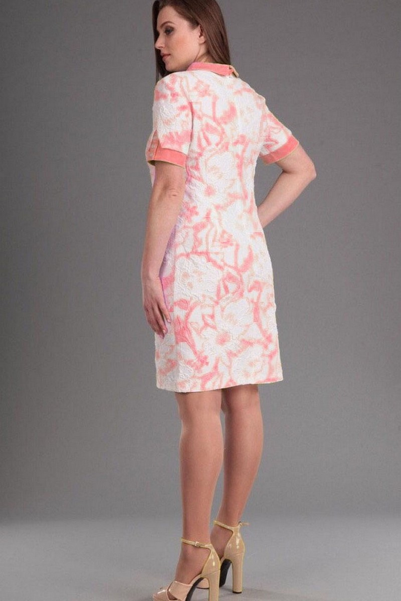 Платье Lady Style Classic 1063 бело-розовый