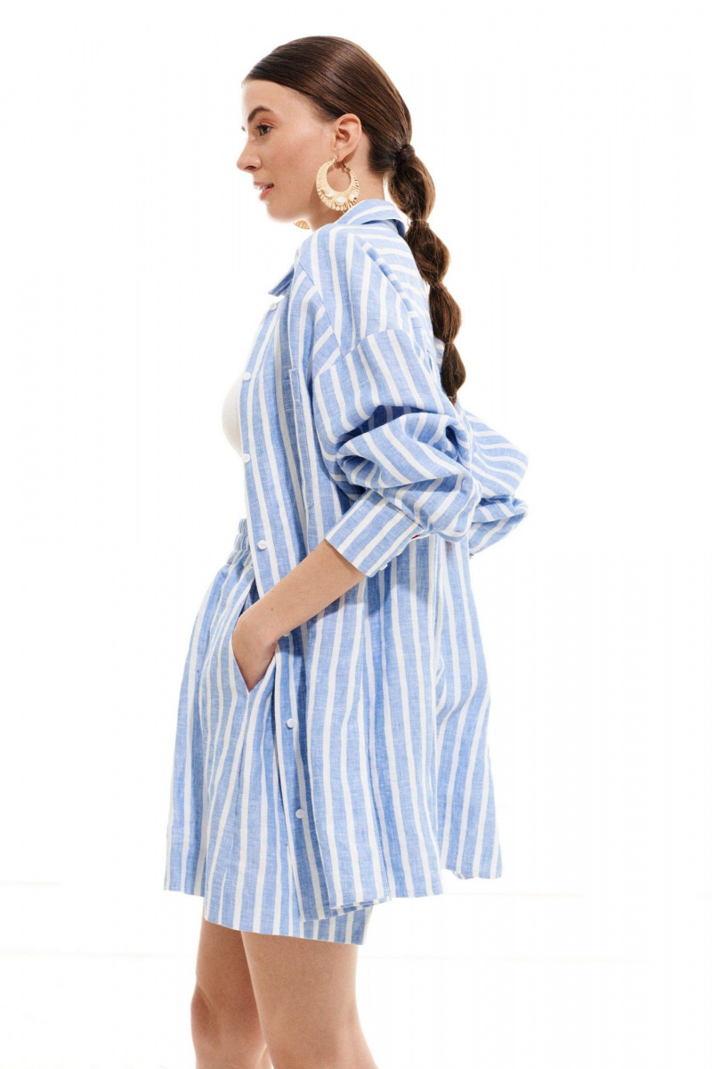 Женский комплект с шортами ELLETTO LIFE 5257 бело-голубой