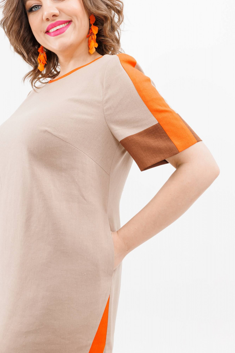 Платья Romanovich Style 1-2519 бежевый/оранжевый